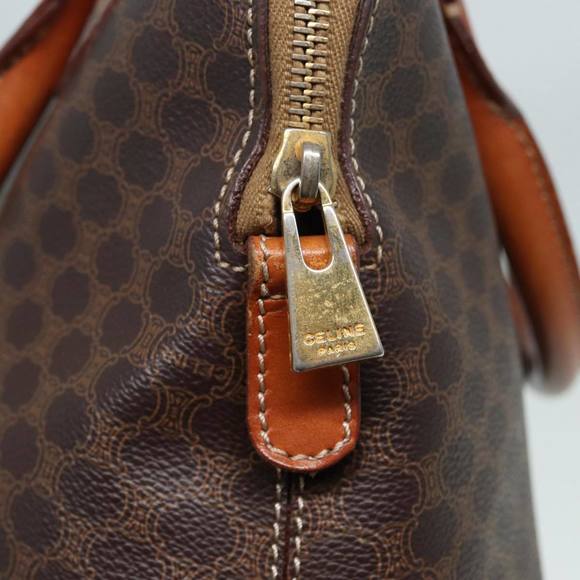 CELINE Macadam Canvas Hand Bag PVC Leather Brown Gold Auth 87042 - Picture 10 of 16